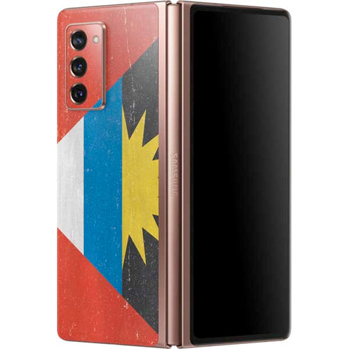 Antigua and Barbuda Flag Distressed Galaxy Z Fold2 5G Skin